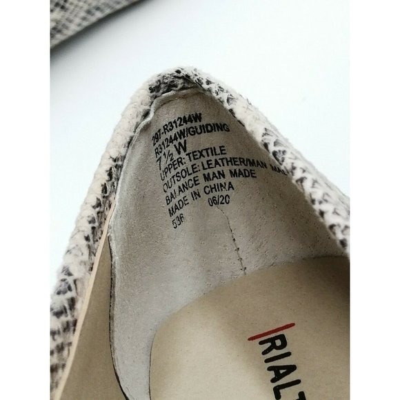 Rialto Guiding Loafer Flats Snakeskin Print Women's US 7.5W Wide New - Picture 10 of 12